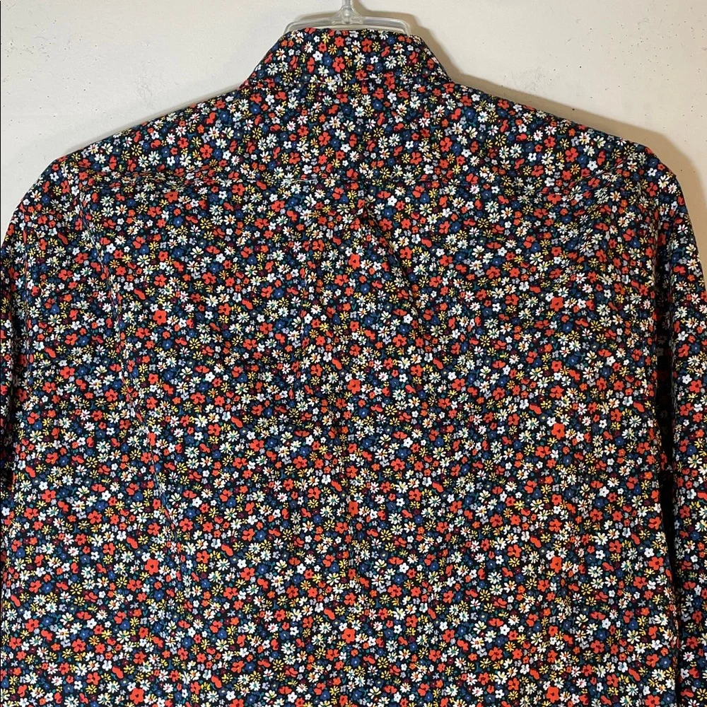 NEW! J. Crew Organic Cotton Multicolor Floral Men's Shirt. Medium Tall.